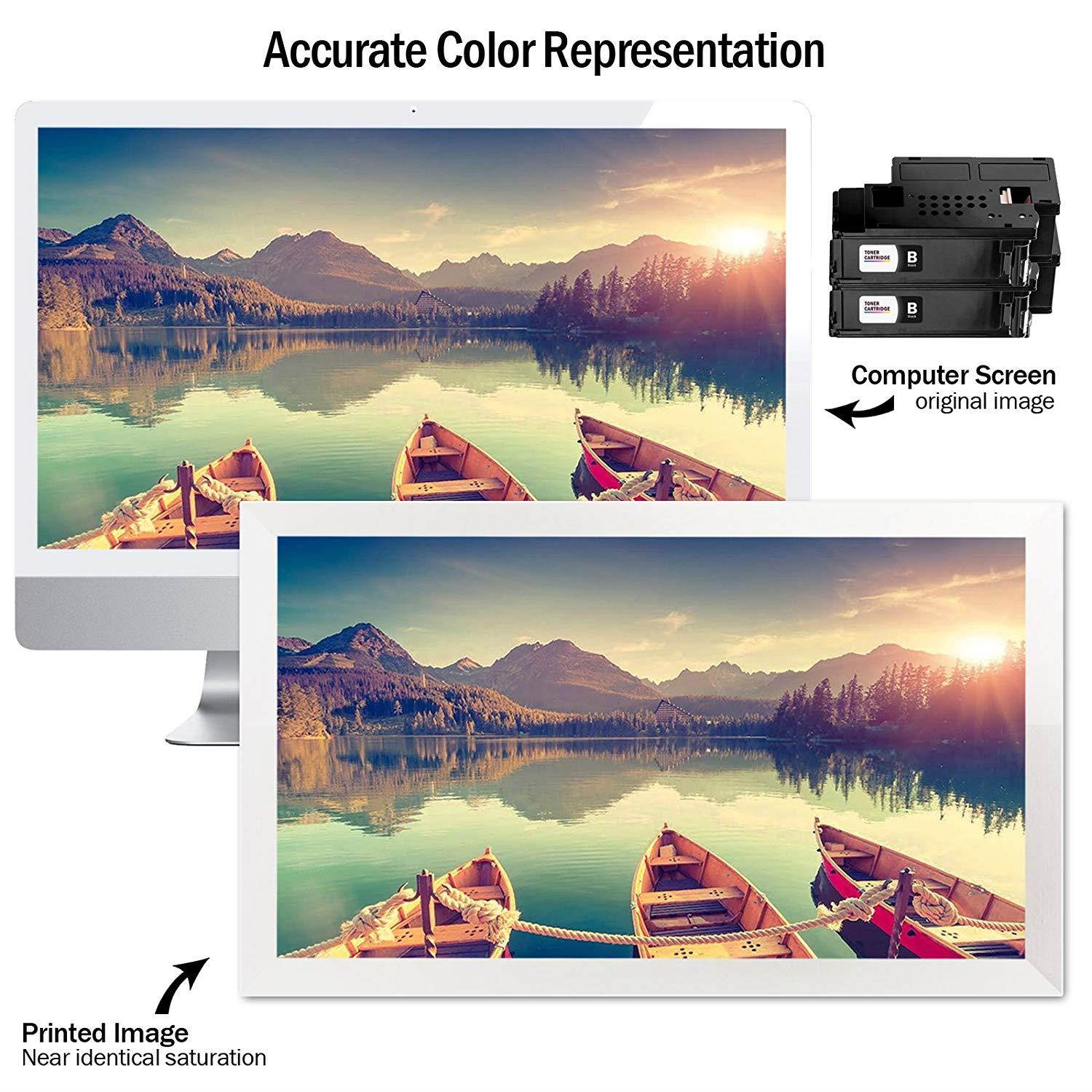 Cartlee Set of 2 Black Compatible High Yield Laser Toner Cartridges Replacement for Dell C1660, C1660W, C1660cnw, 1660, 1660w, 1660cnw 4G9HP Printers