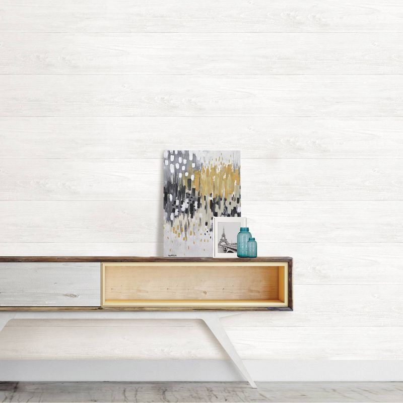 NuWallpaper Reclaimed Shiplap Peel & Stick Wallpaper White