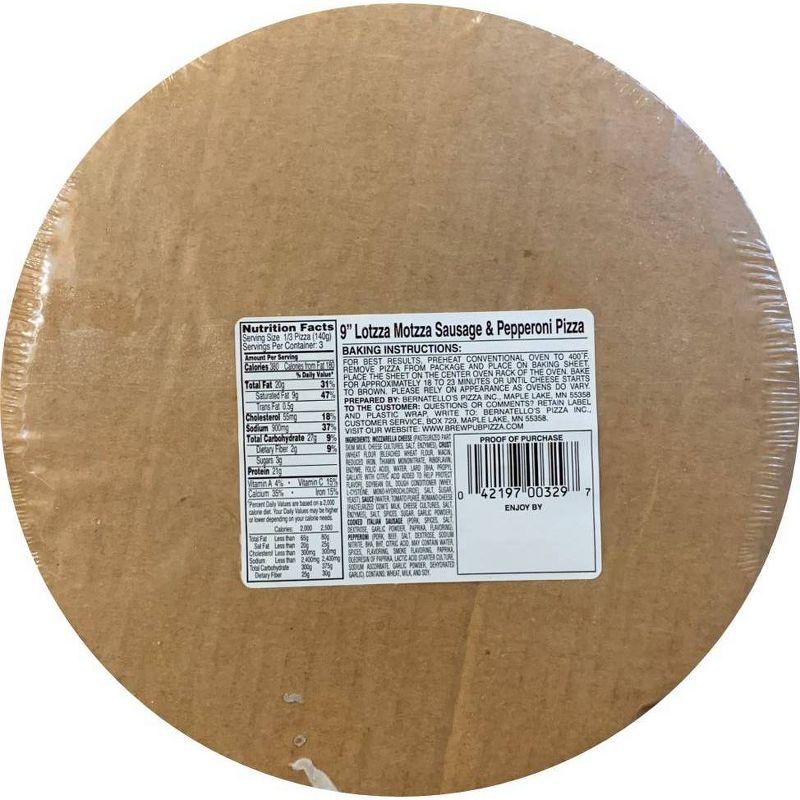 Brew Pub Lotzza Motzza Sausage & Pepperoni 9-inch Frozen Pizza - 14.9oz