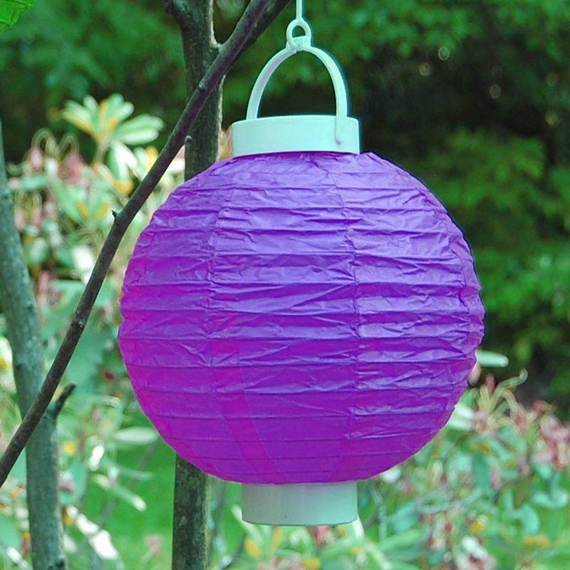 3ct Purple Battery Operated Paper Lantern