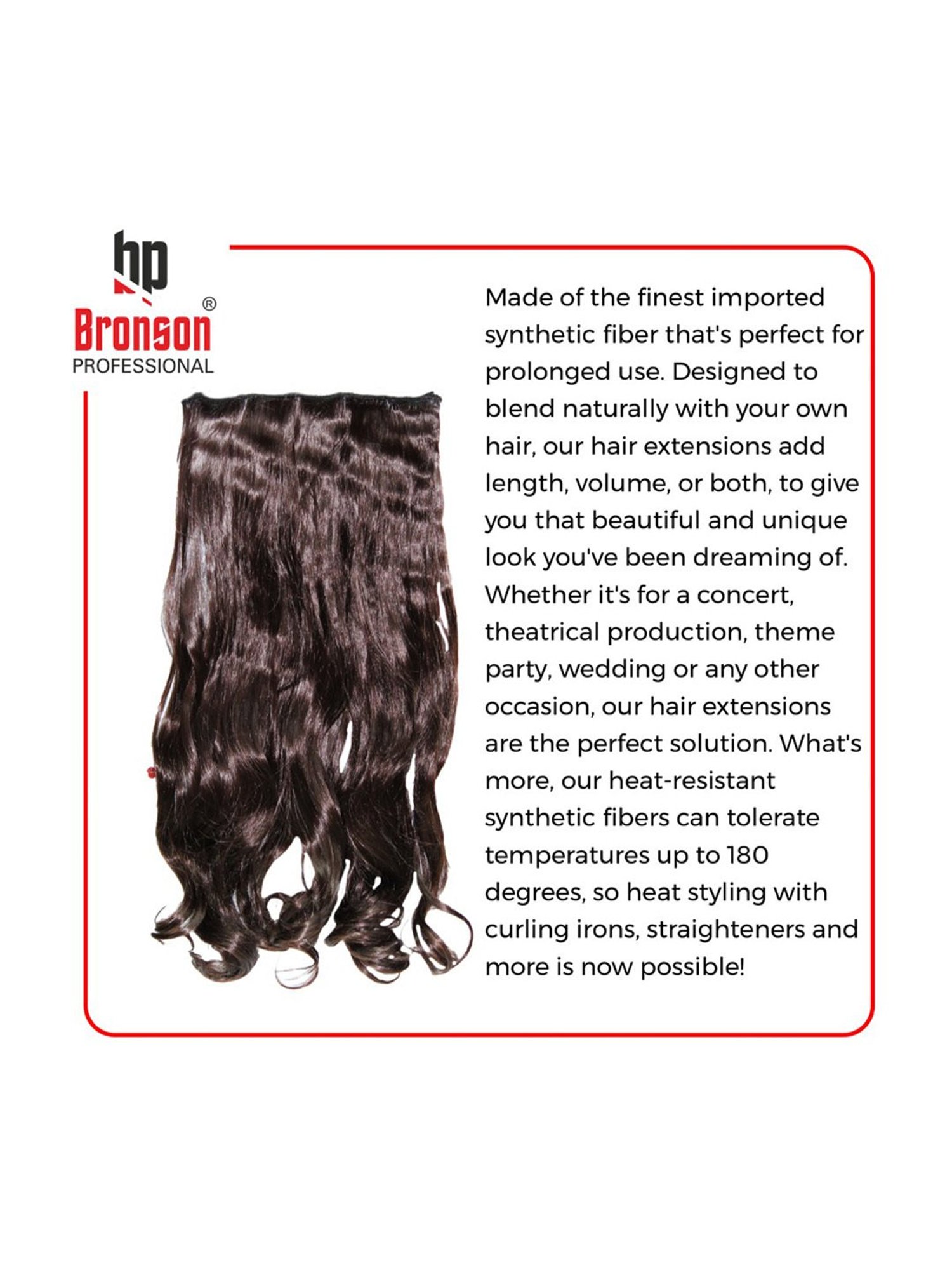 Bronson Professional Out Curl 5 Clip-In Hair Extensions Dark Brown No. 4 - 24 Inches