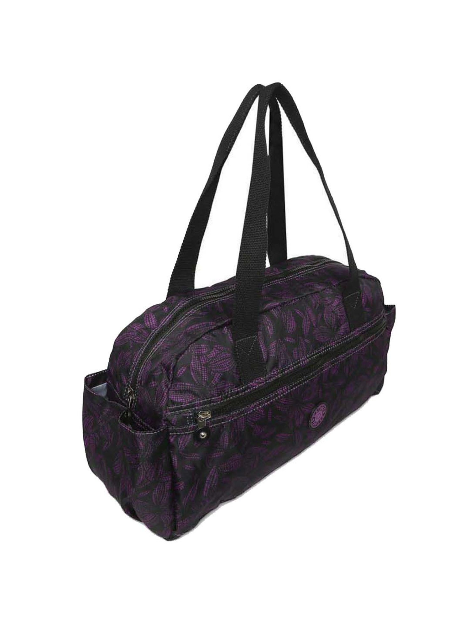 Baomi Black & Purple Printed Medium Shoulder Bag
