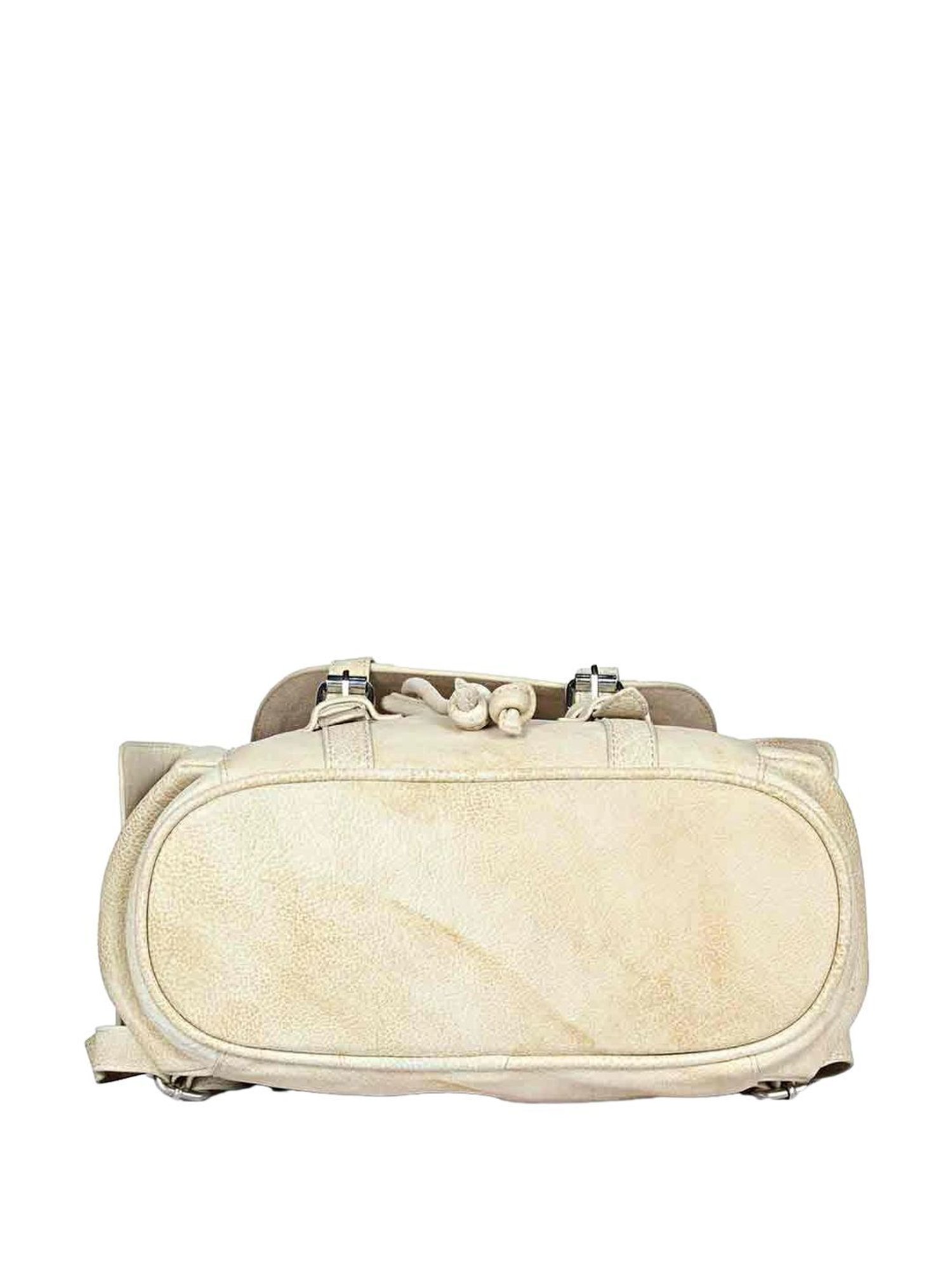 Saint G Beige Leather Medium Backpack