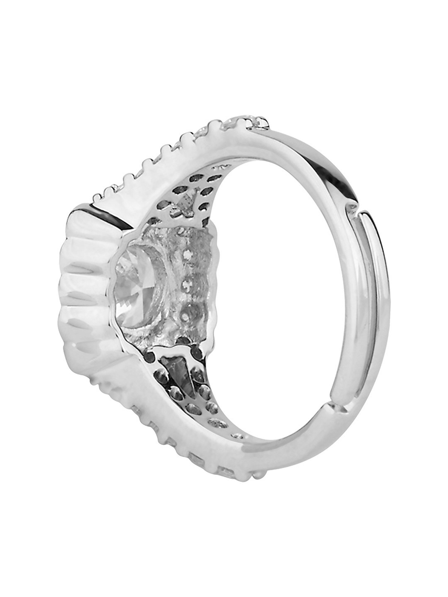 Accessorize London Women's Jewel Embellished Rings Set Of Three White