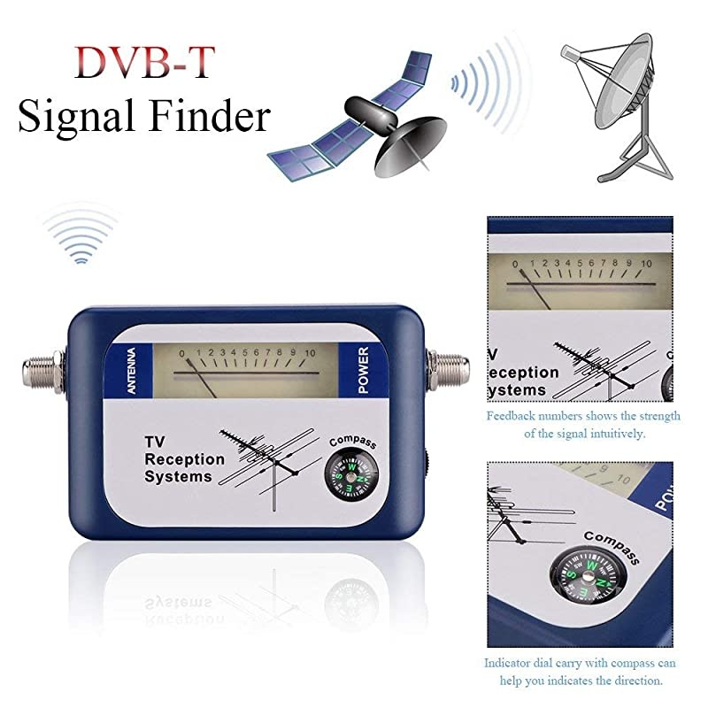 Digital Signal Finder Meter Aerial Terrestrial TV Antenna Satellite Signal Strength Meter with Compass TV Reception Systems