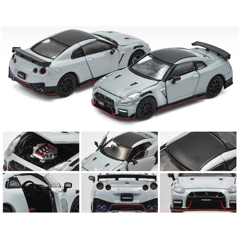 2020 Nissan GT-R (R35) RHD (Right Hand Drive) Nismo Gray with Carbon Top Ltd Ed 1200 pcs 1/64 Diecast Model Car by Era Car