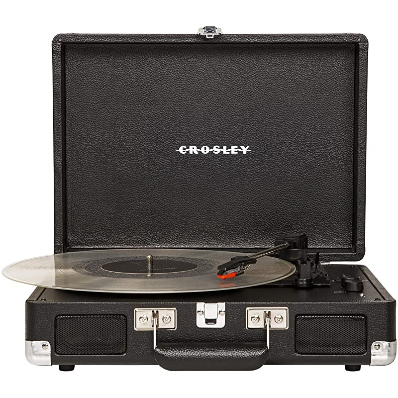 Cruiser Deluxe Vintage 3-Speed Bluetooth Suitcase Turntable, Black