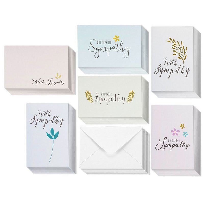 Best Paper Greetings 48 Pack Assorted Blank Sympathy Cards Condolence Cards with Envelopes Bulk Boxed Set 4x6 in