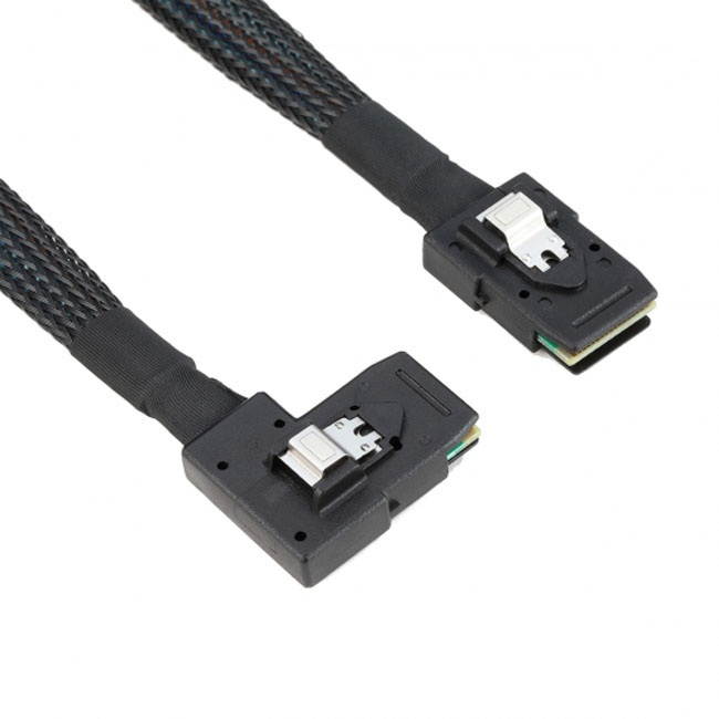 Jimier Ultra Slim Flat Right Angled 90 Degree Mini SAS 36pin SFF-8087 to 8087 Data Raid Cable 80cm SF-082-RI