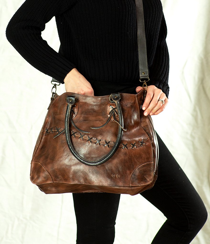 Bed Stu Bruna Stitch Tanned Leather Satchel Bag