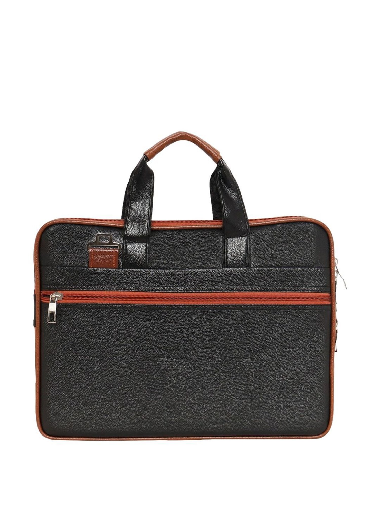 Priority Black & Tan Synthetic Large Messenger Bag