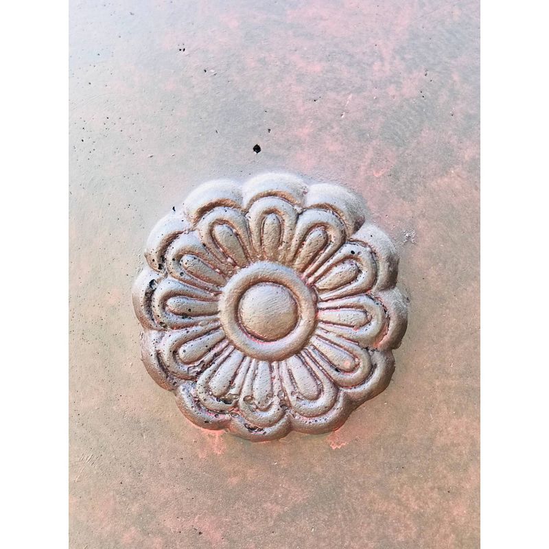 9.1" Kante Lightweight Classic Square Chrysanthemum Concrete Planter Copper Patina - Rosemead Home & Garden, Inc.