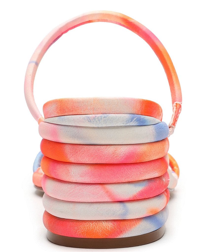 Schutz Kyra Tie-Dye Suede Sculptural Heel Dress Sandals