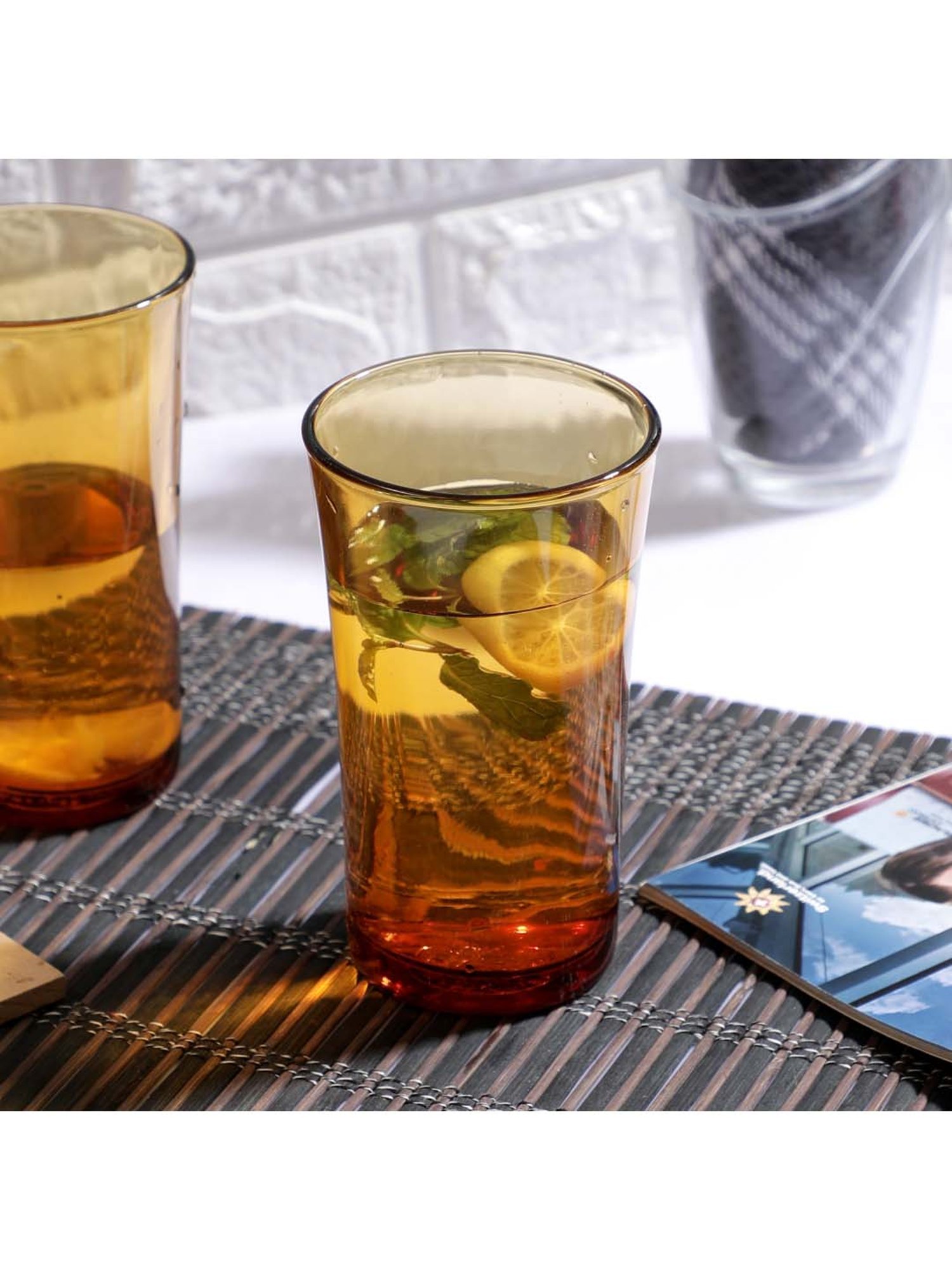 Duralex 'Lys' Orange Glass 21.5 cm Tumbler (0.28 L) - Set of 6