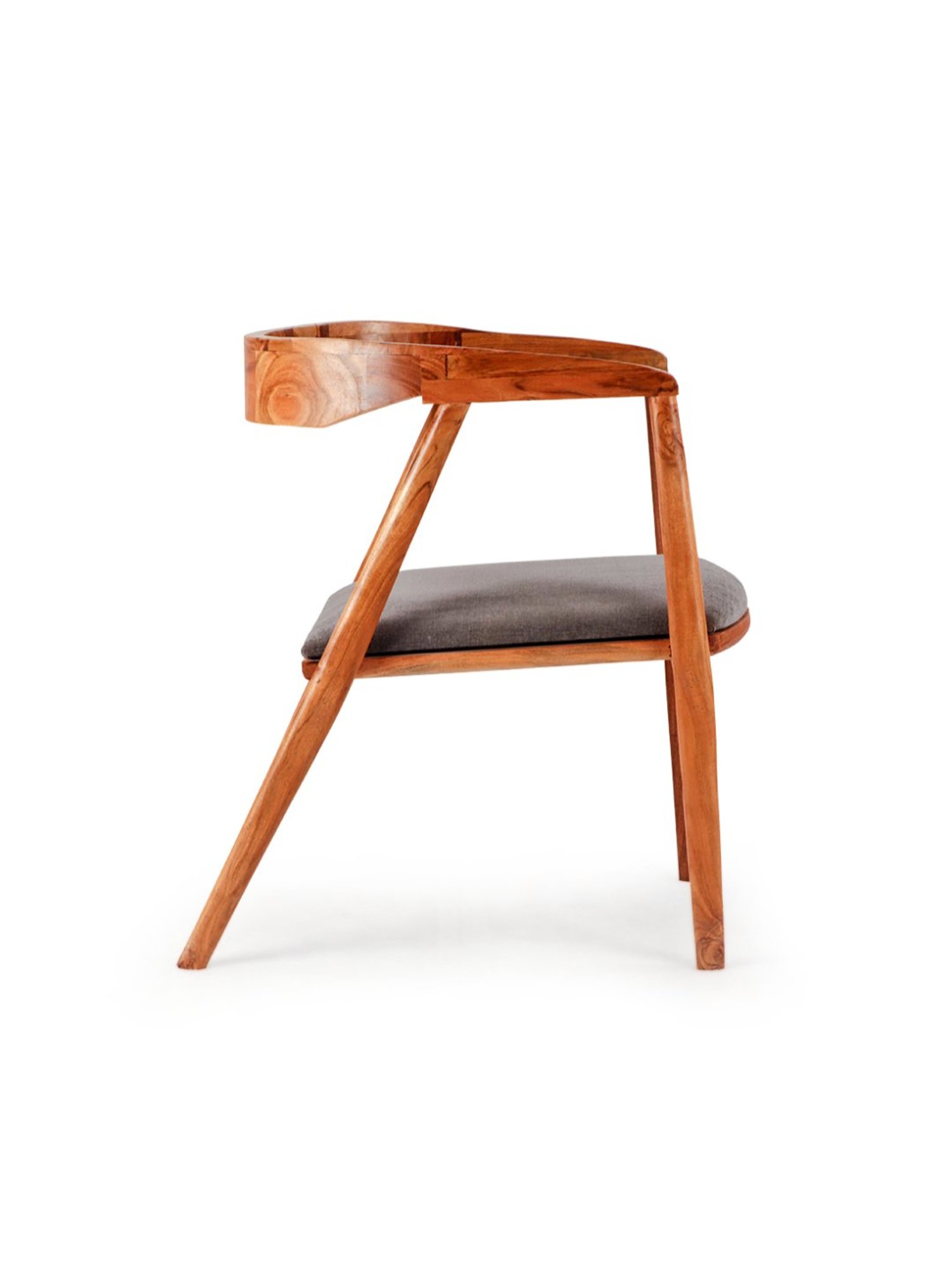 ExclusiveLane Fiesta Beige Acacia Wood Handcrafted Arm Chair Natural Finish