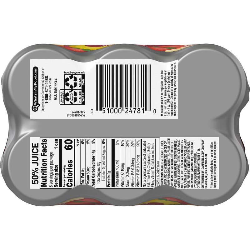 V8 +Energy Strawberry Banana Juice - 6pk/8 fl oz Cans