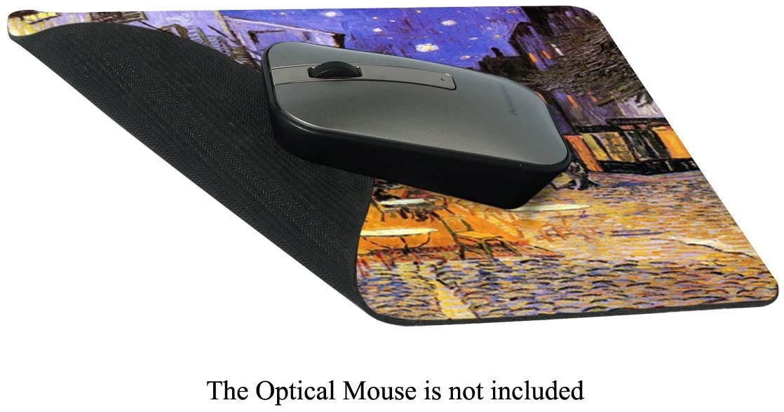 Meffort Inc Standard 9.5 x 7.9 Inch Mouse Pad - Vincent Van Gogh Cafe Terrace at Night