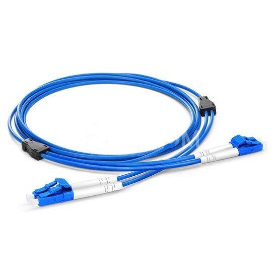 1M LC UPC to LC UPC Duplex 3.0mm PVC 9/125 Single Mode Armored Fiber Patch -866A