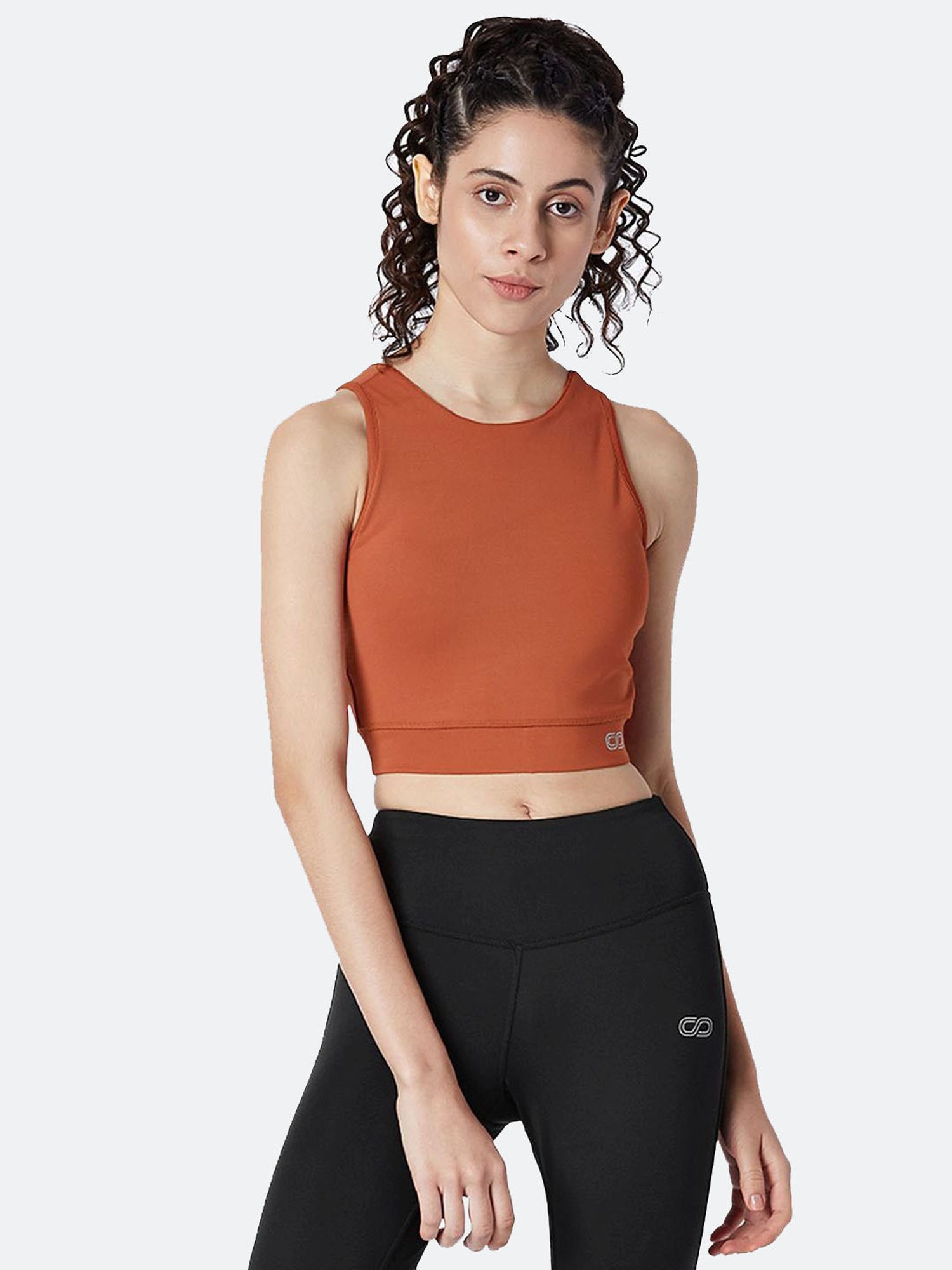 SILVERTRAQ Rust Relaxed Fit Crop Top