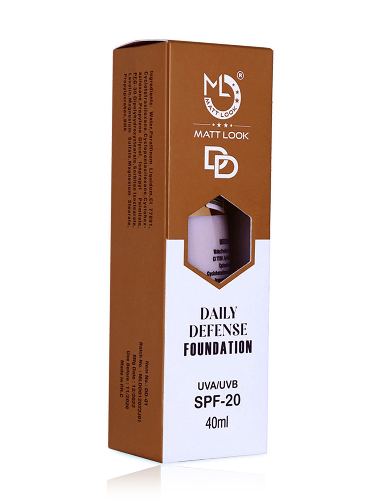 Matt Look DD Daily Defense Foundation SPF 20 01 Classic Ivory - 40 ml