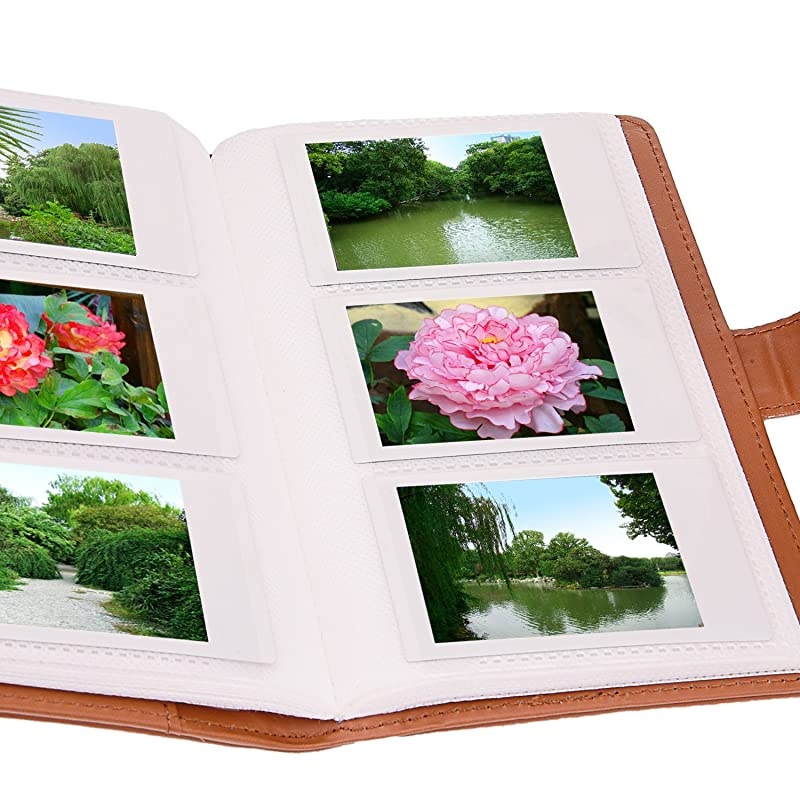 Wallet PU Leather Photo Album Compatible with Fujifilm Instax Mini Instant Film Brown