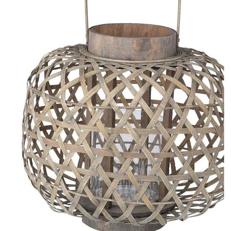 Coconio Wood Lattice Lantern Round - A&B Home