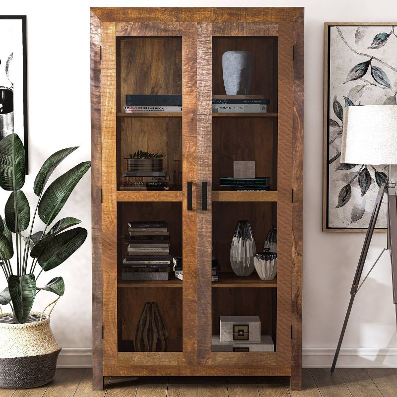 78.75" Quinto Solid Wood Bookcase Shelf Natural Rustic - HOMES: Inside + Out