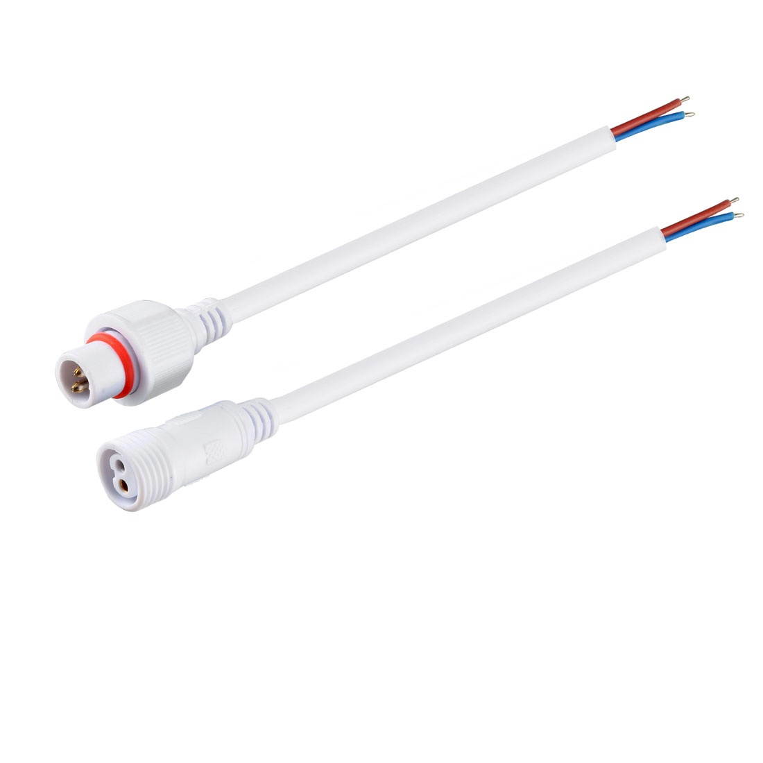 Male Female 2P LED Strips Light Waterproof Connector Cable White