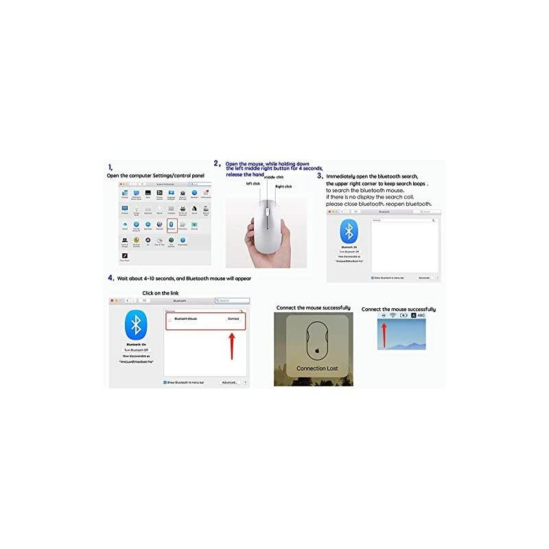 Mouse Rechargeable Wireless Mouse for MacBook ProWireless Mouse for Laptop PC Computer Rose Gold