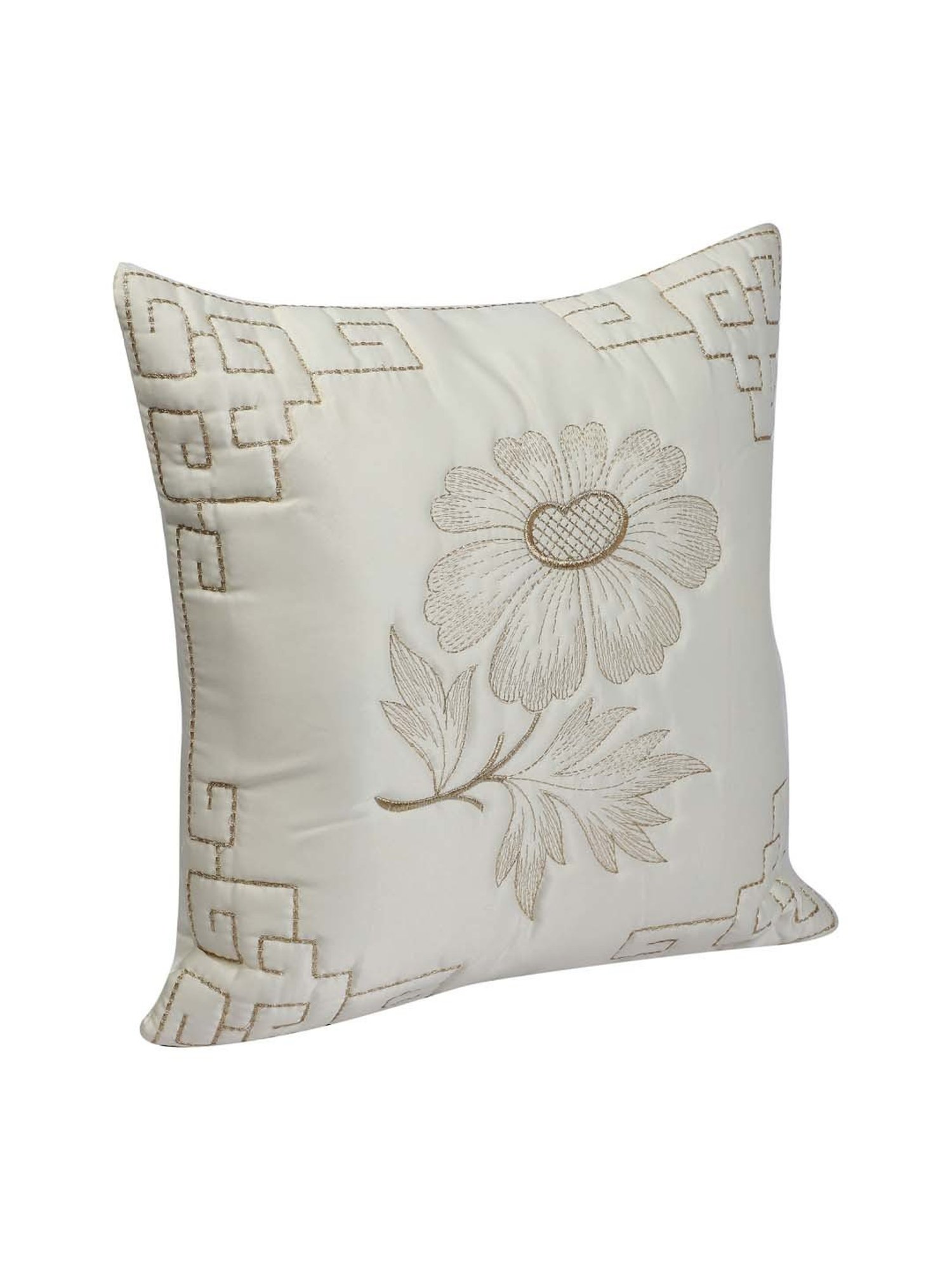 MFD HOME Furnishing White Satin Cushion Cover - Set of 2