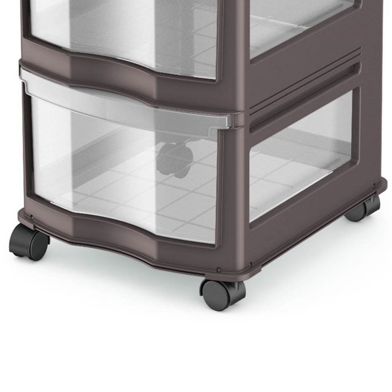 Life Story Classic Gray 3 Shelf Home Storage Container Organizer Plastic Drawers with Wheels for Closet, Dorm, or Office