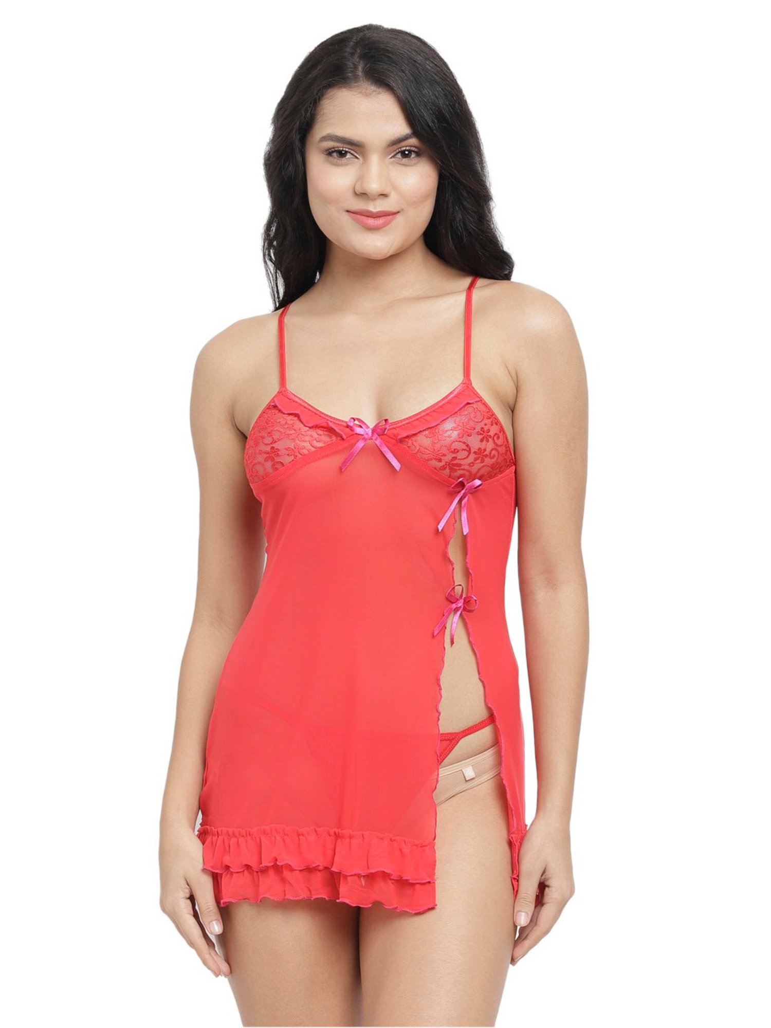 N-Gal Red Lace Babydoll