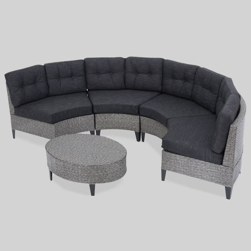 Navagio 5pc Wicker Sofa Set Gray/Dark Gray - Christopher Knight Home