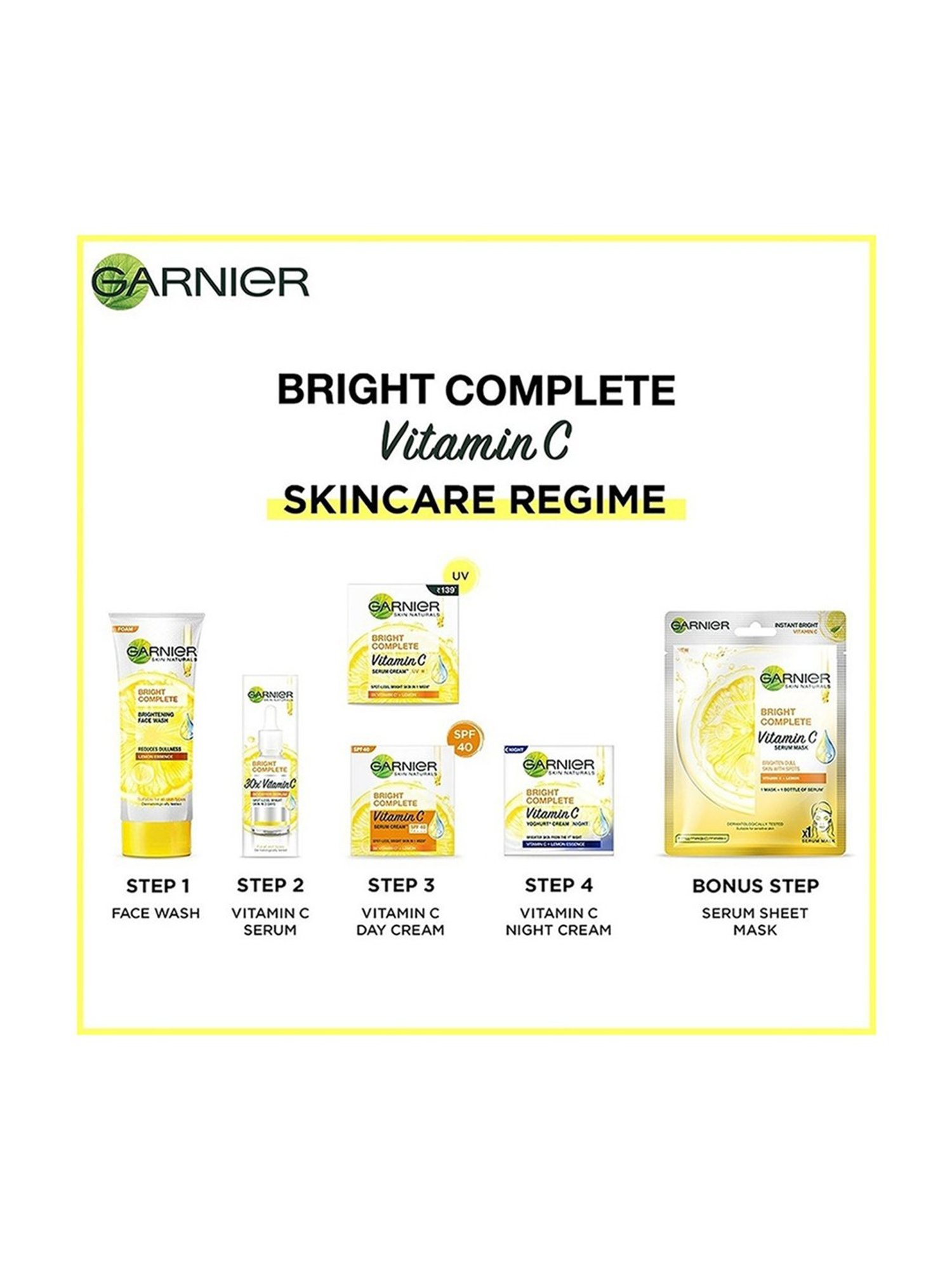 Garnier Bright Complete Vitamin C Yogurt Night Cream - 40 gm