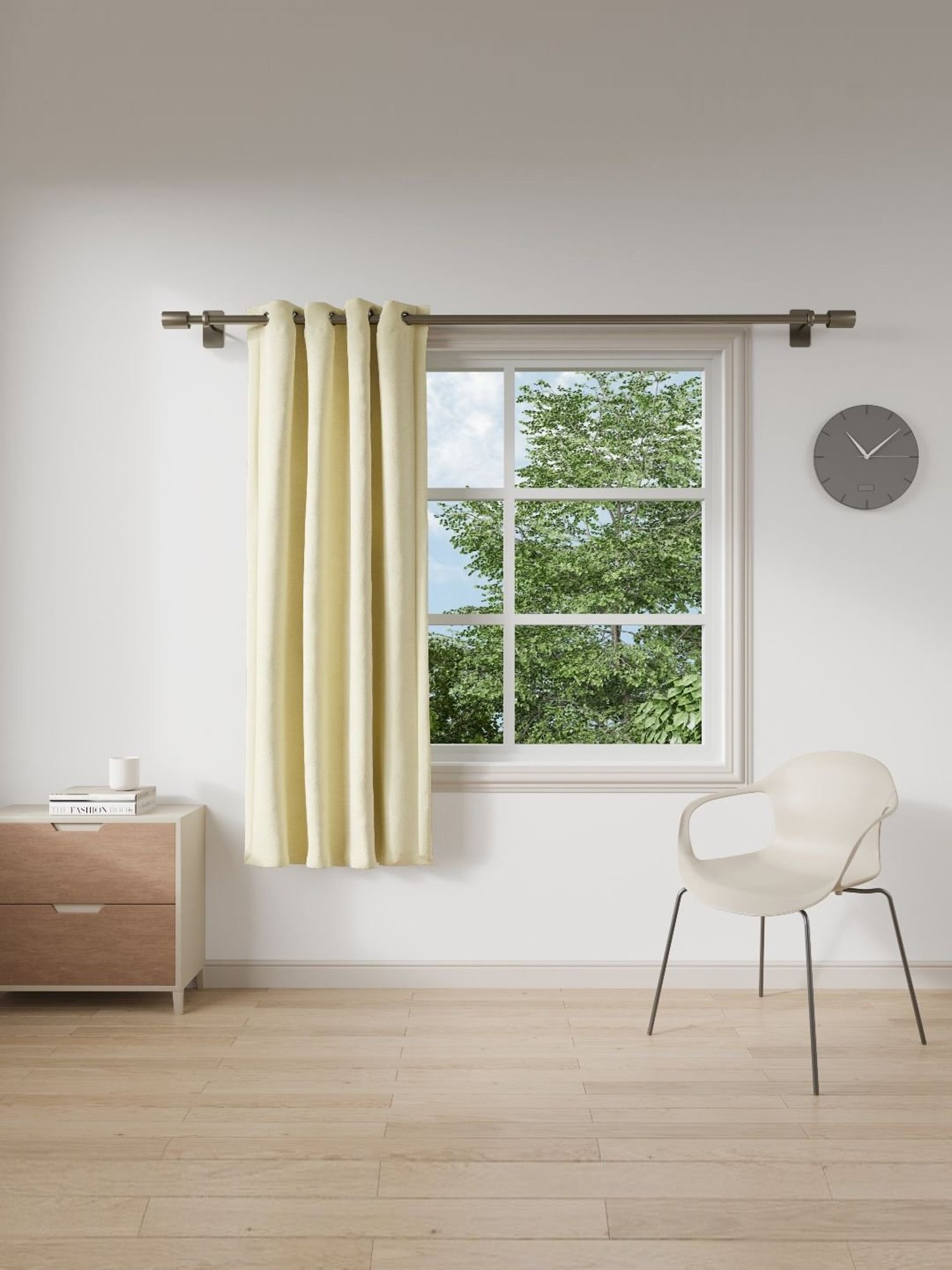 Ddecor Live Beautiful Beige Polyester 5 ft Window Curtain