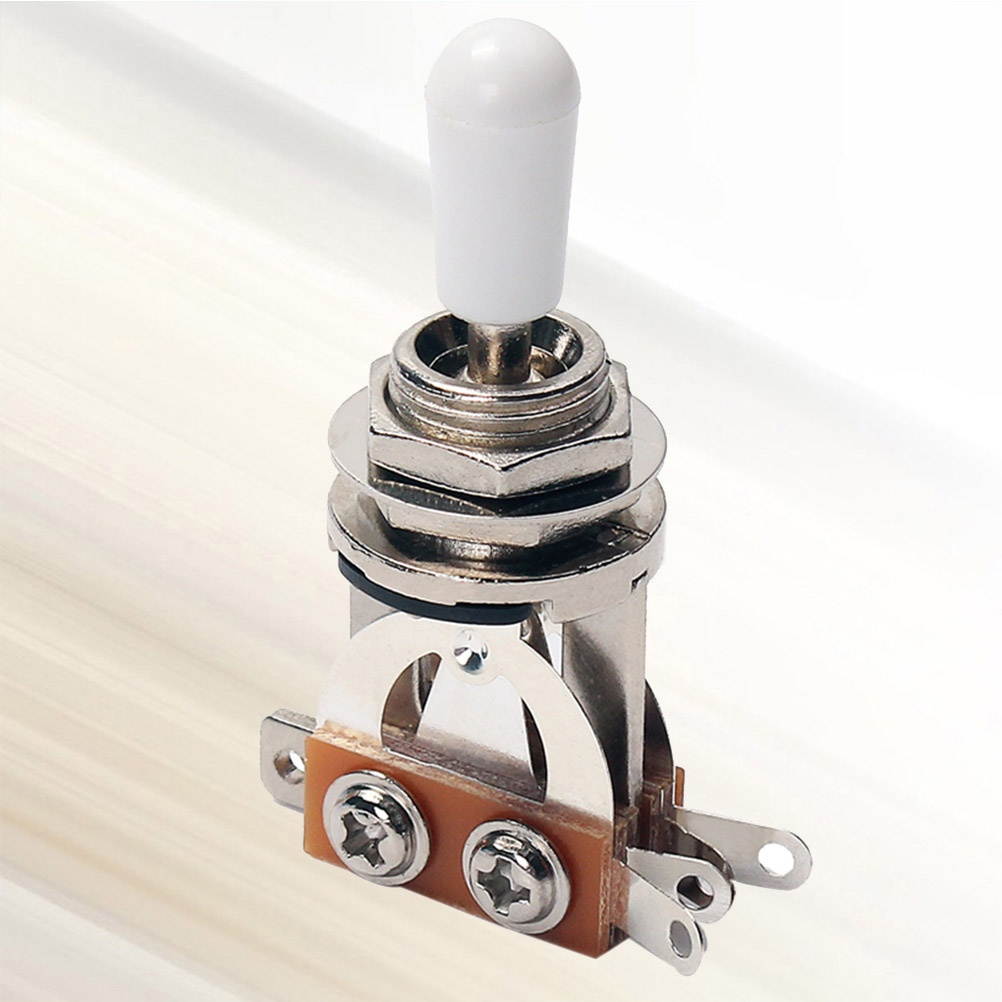 2pcs 3-way Toggle Switch Electric Guitar Pickup Selector Head White Top