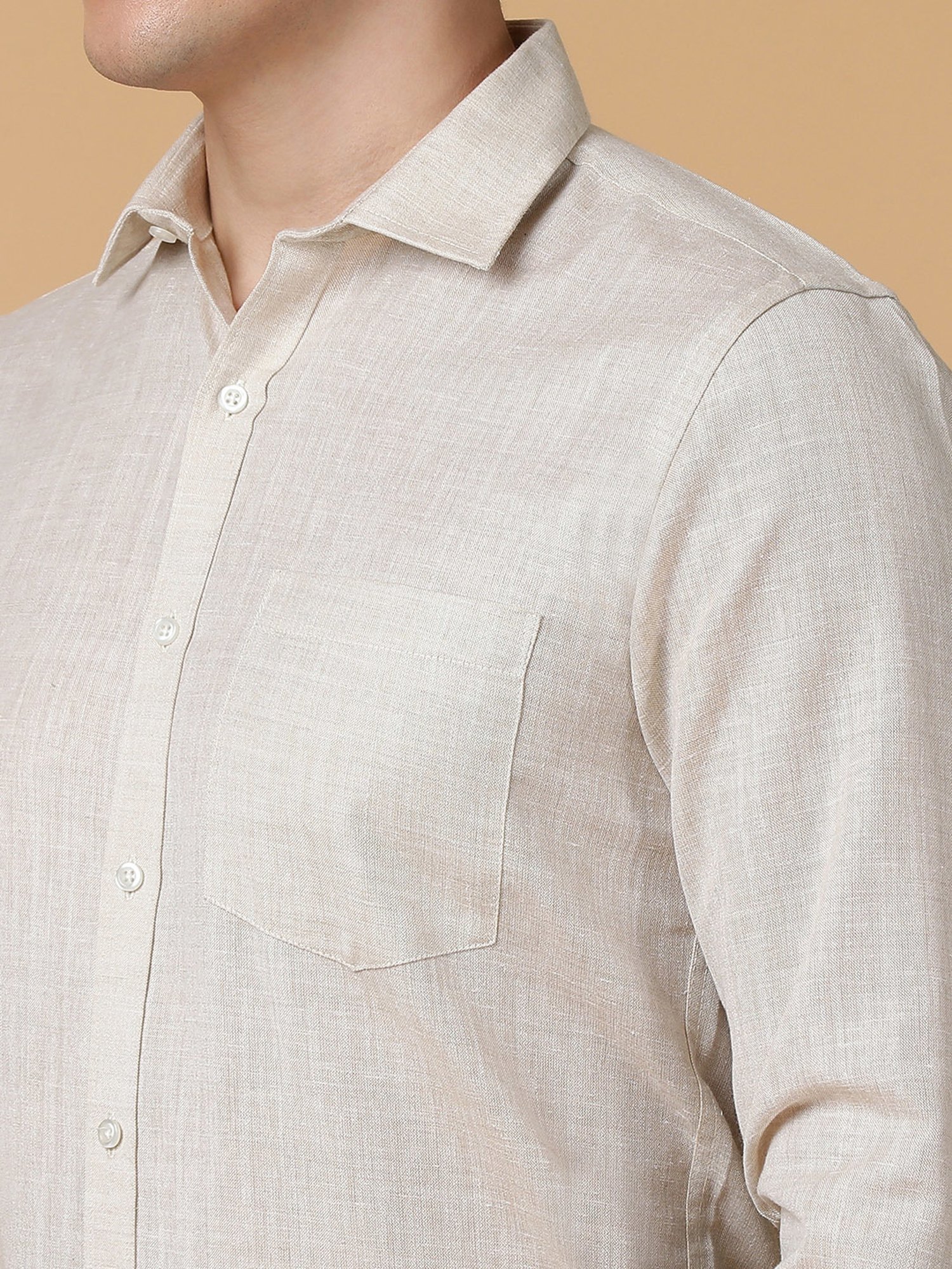 TABARD Light Grey Melange Regular Fit Shirt