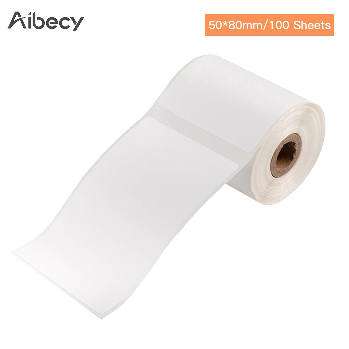 Aibecy Self-Adhesive Thermal Paper Roll Name Size Price Label Paper 50*80mm 100sheets/roll Compatible with Phomemo M110 Thermal Printer