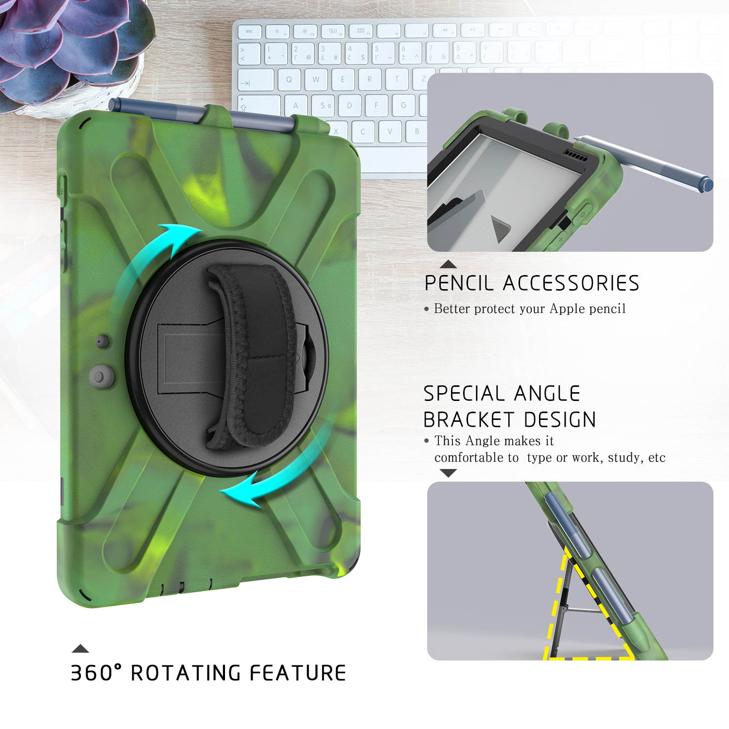 Case for Microsoft Surface Go 2 10.5 inch 2020 / Surface Go 10 inch 2018 with with Pen Holder, Hand Strap & Shoulder Strap Shockproof Protective Stand Cover