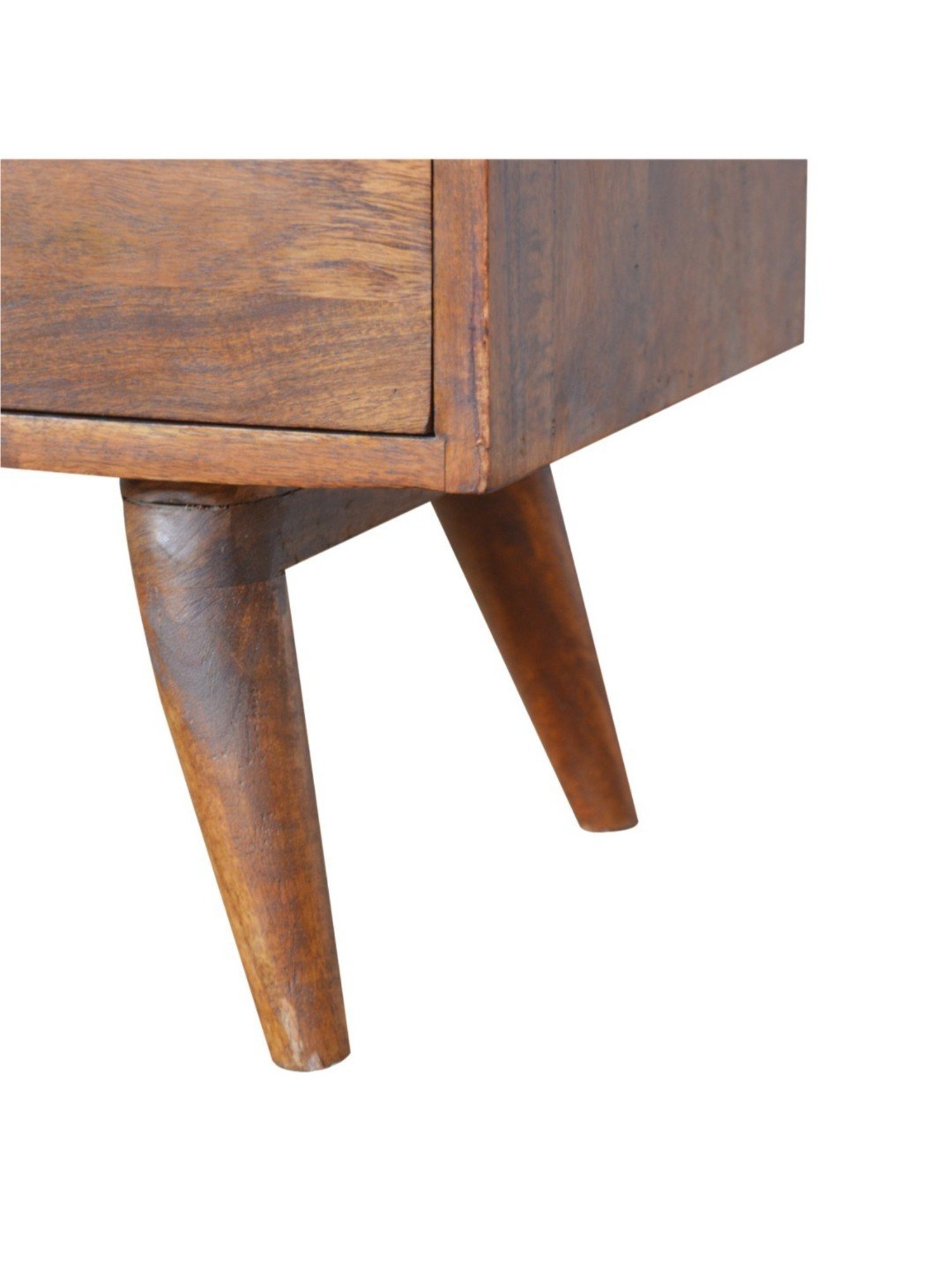 Artisan Furniture Carved Brown Wood Chestnut Brown Wood Sideboard