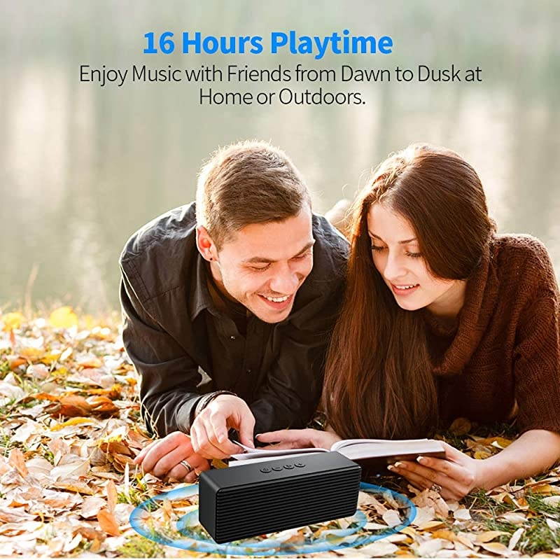 SpeakerPortable Wireless Speakers with HD SoundLonger Playtime Builtin Mic for iPhoneSamsungAndriodPCLaptop Ehco dot Support USBTF CardAUXBlack