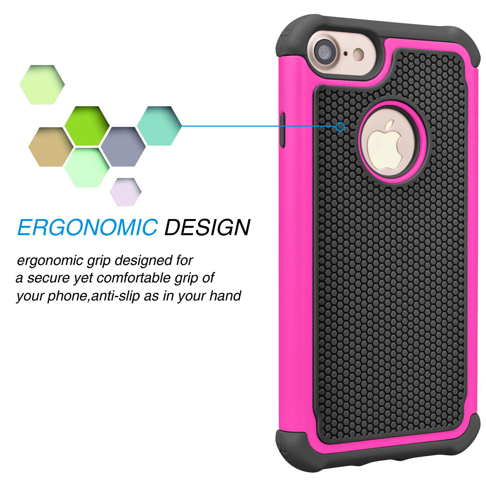 Tekcoo for iPhone 8 Case/iPhone 7 Cute Case, [Tmajor] Shock Absorbing Cases [Blue] Hybrid Bumper Sturdy Defender Rugged Cases Cover Plastic Outer & Rubber Silicone Inner