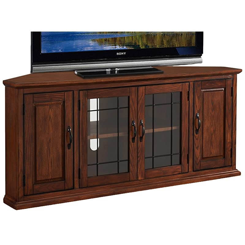 Riley Holliday Corner TV Stand, Burnished Oak