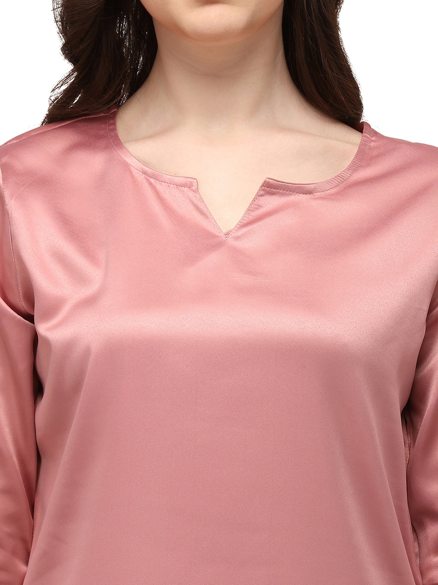 Smarty Pants Light Pink Satin  Top With Pyjamas