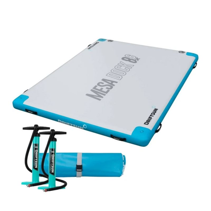 Driftsun Mesa Dock Inflatable Floating Water Pad Deck Platform Island Mat for Ocean, Pool, or Lake Swim Recreation and Relaxation Fun (8 x 6 Feet)