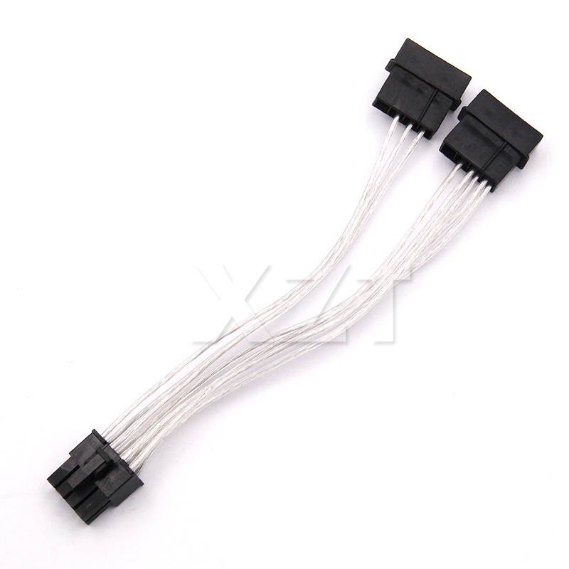 Copper 2 IDE Dual 4pin Molex IDE Male to 8 Pin Female PCI-E Y Molex IDE Power copper Cable Adapter Connector for video cards