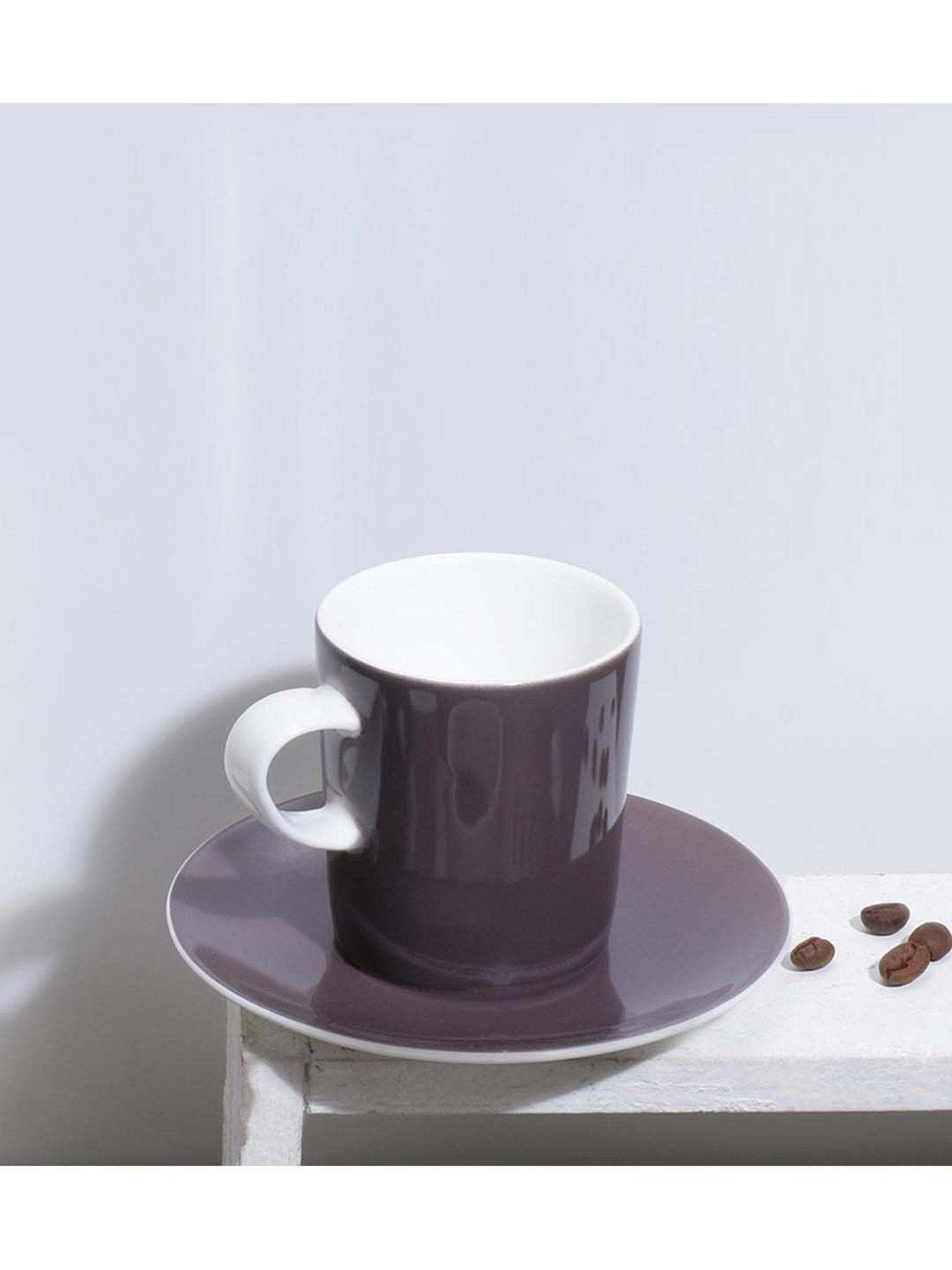 India Circus Floral Blue Bone China Cup Saucer (Set of 8)