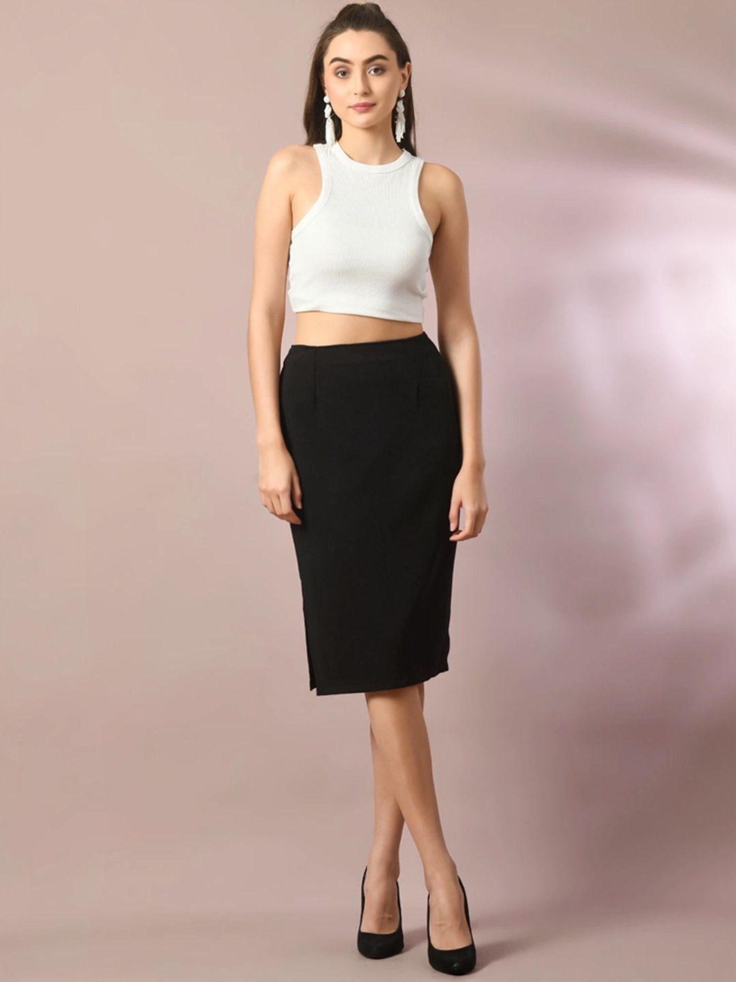 Myshka Black Bodycon Skirt