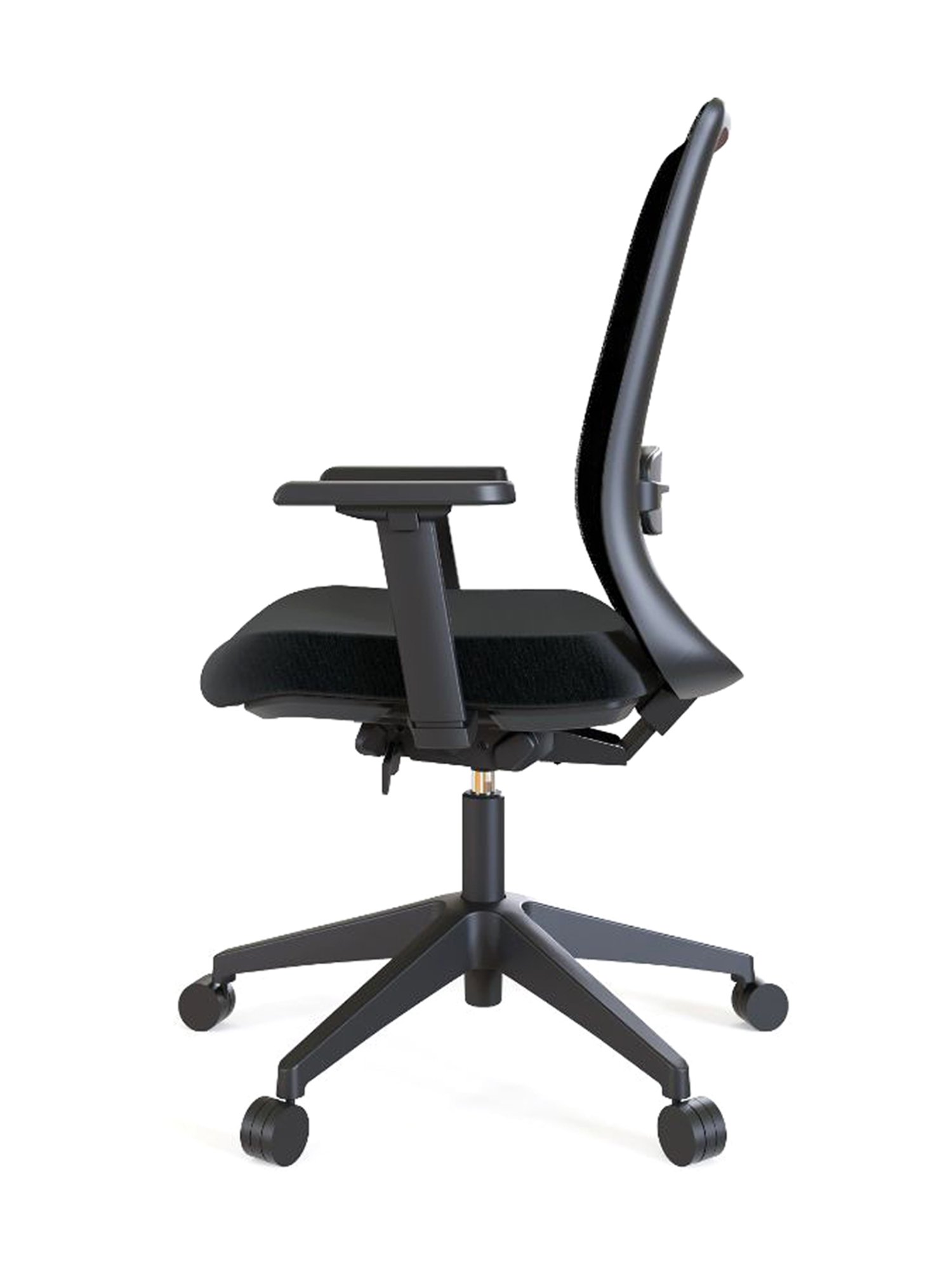 HNI India Fluence Black PU Foam Moveable Armrest Office Desk Chair