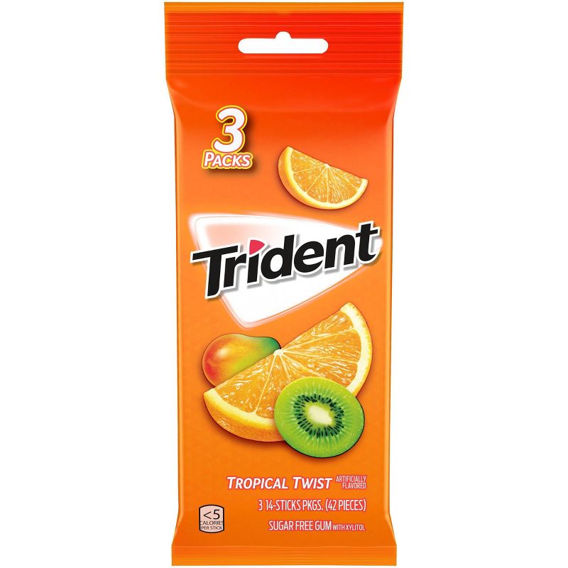 Trident Tropical Twist Sugar Free Gum - 3ct/14pc